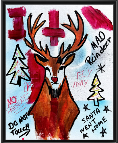 Original reindeer graffiti - original,